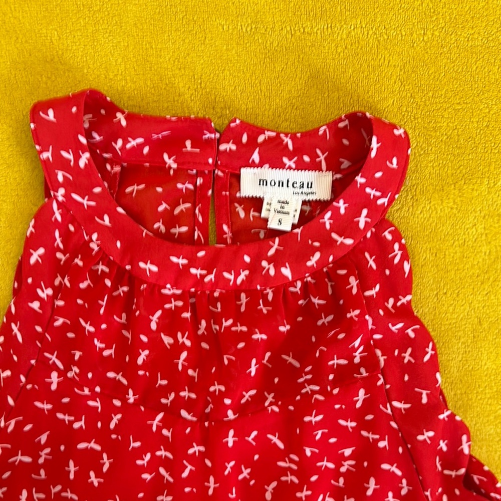 Montcew Red Sleeveless Top